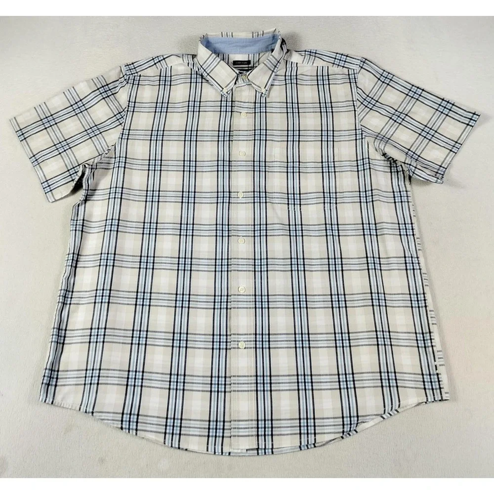 Chaps Shirt Mens XL Lot Of 4 Plaid Short Sleeve Button Up Easy Care Casual